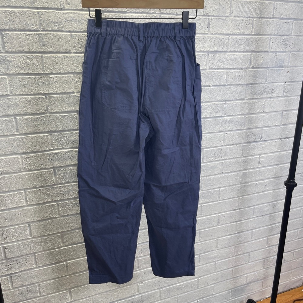 Lintico Linen Blend Blue High Waisted Pants Womens‎ XS Coastal Minimalist - Picture 2 of 13
